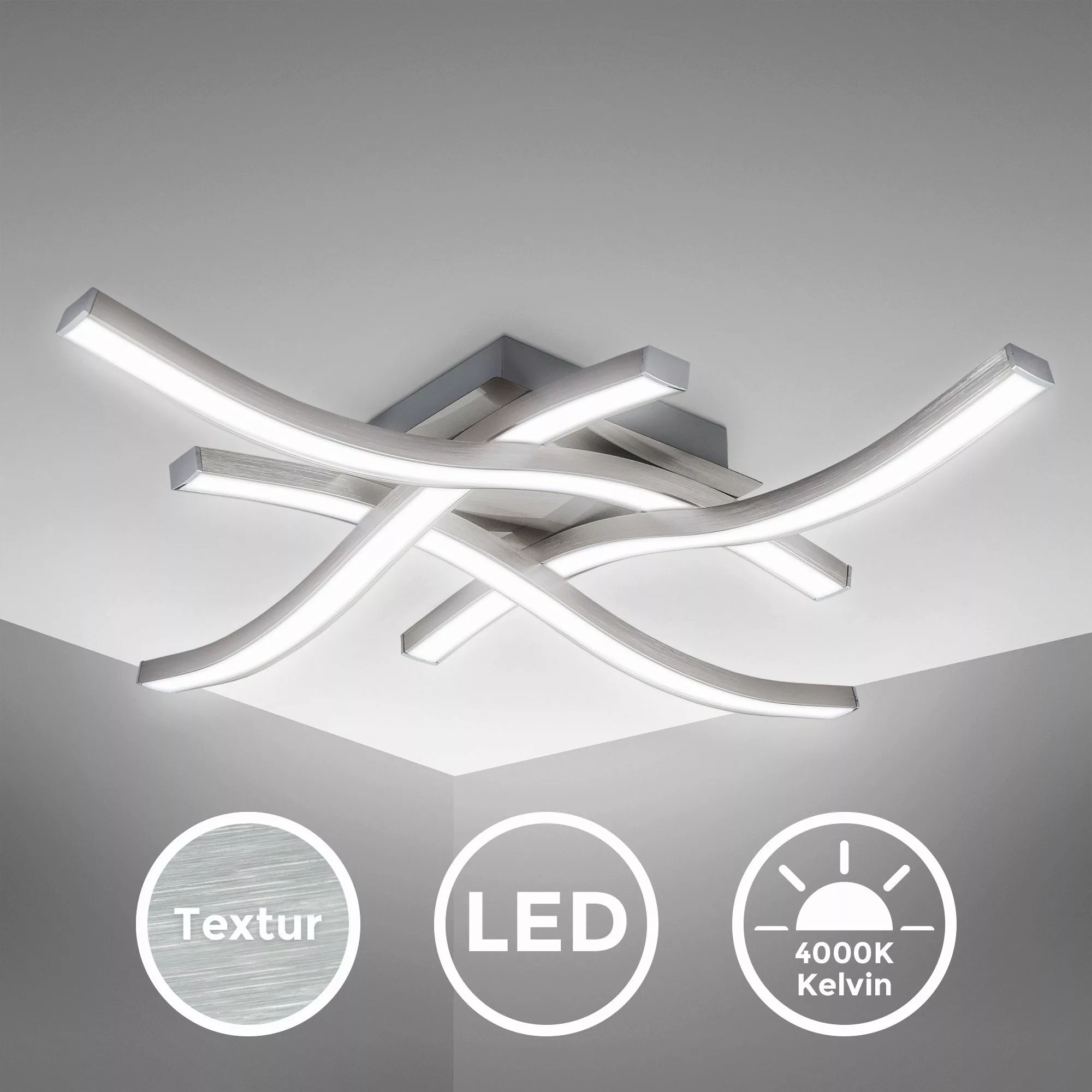 B.K.Licht Deckenleuchte Wohnzimmer moderne LED Deckenlampe günstig online kaufen