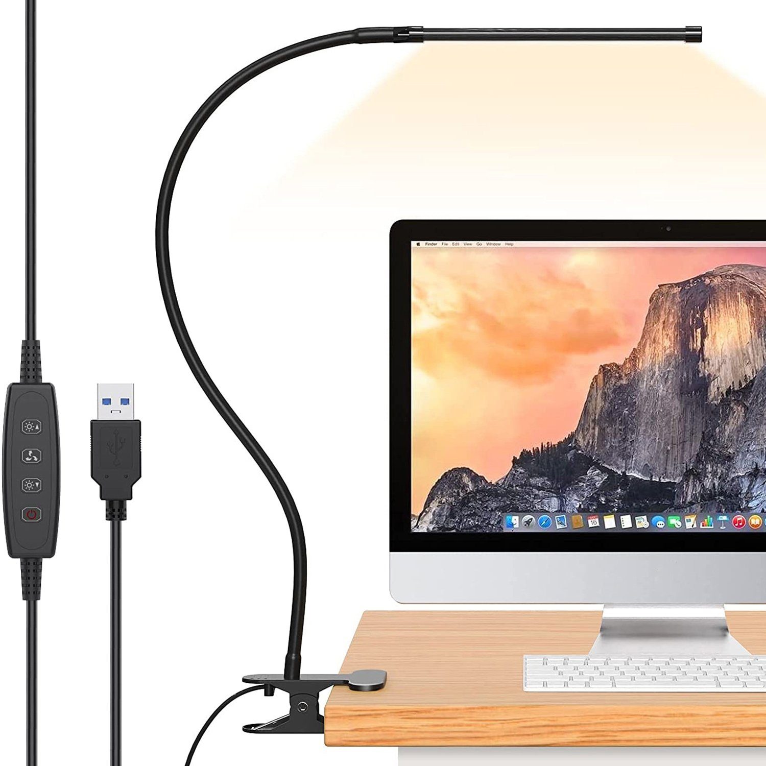 MUPOO Schreibtischlampe LED Klemmbar Tischleuchte,LED Schreibtischlampen,Na günstig online kaufen
