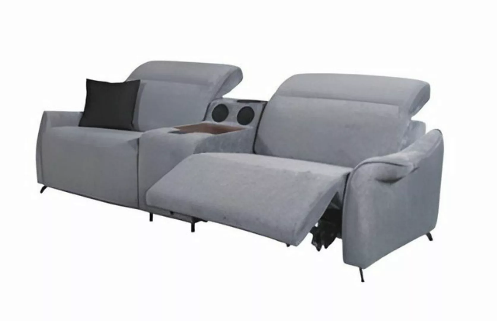 JVmoebel 3-Sitzer Graues Polster Sofa Designer 3-Sitzer Mit Musiksystem Mod günstig online kaufen