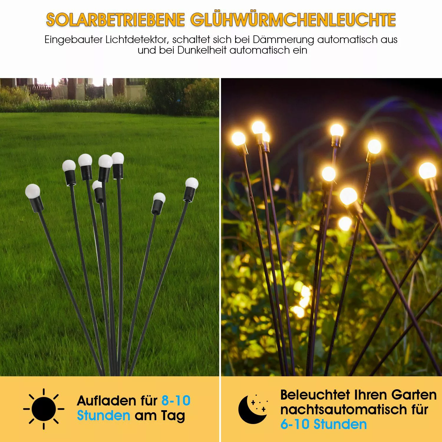 LETGOSPT LED Solarleuchte 1/2/4er -Pack Solarlampen günstig online kaufen