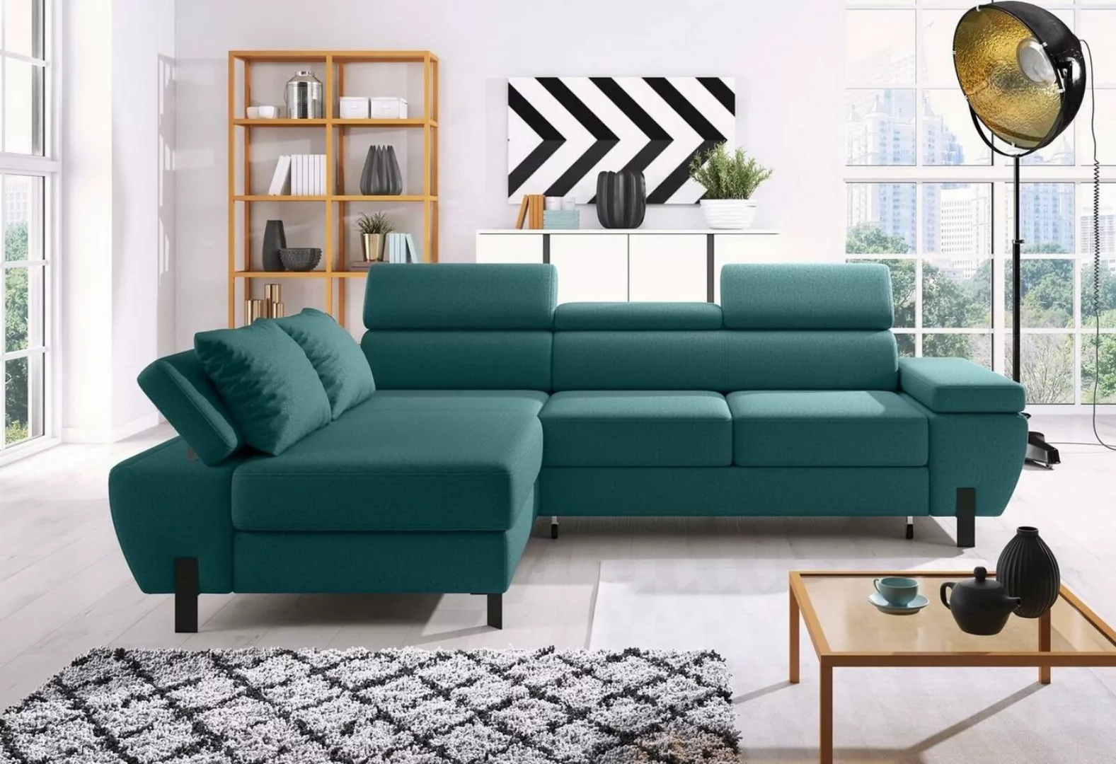 JVmoebel Ecksofa Textilsofa L-Form Couch Wohnlandschaft Ecksofa Eck Design, günstig online kaufen