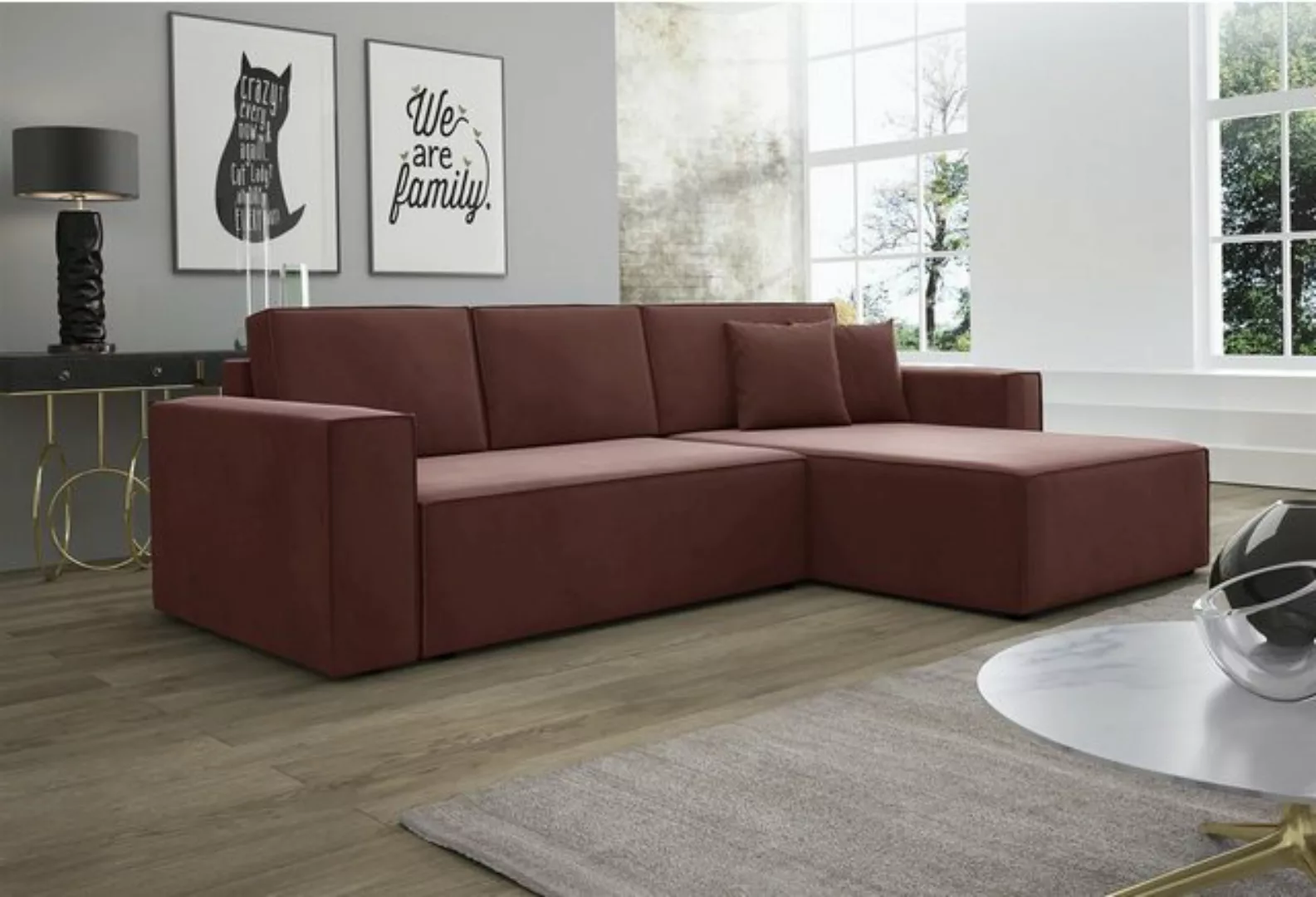 Fun Möbel Ecksofa Ecksofa Schlafsofa Sofa CONOR Stoff oder Kunstleder, inkl günstig online kaufen