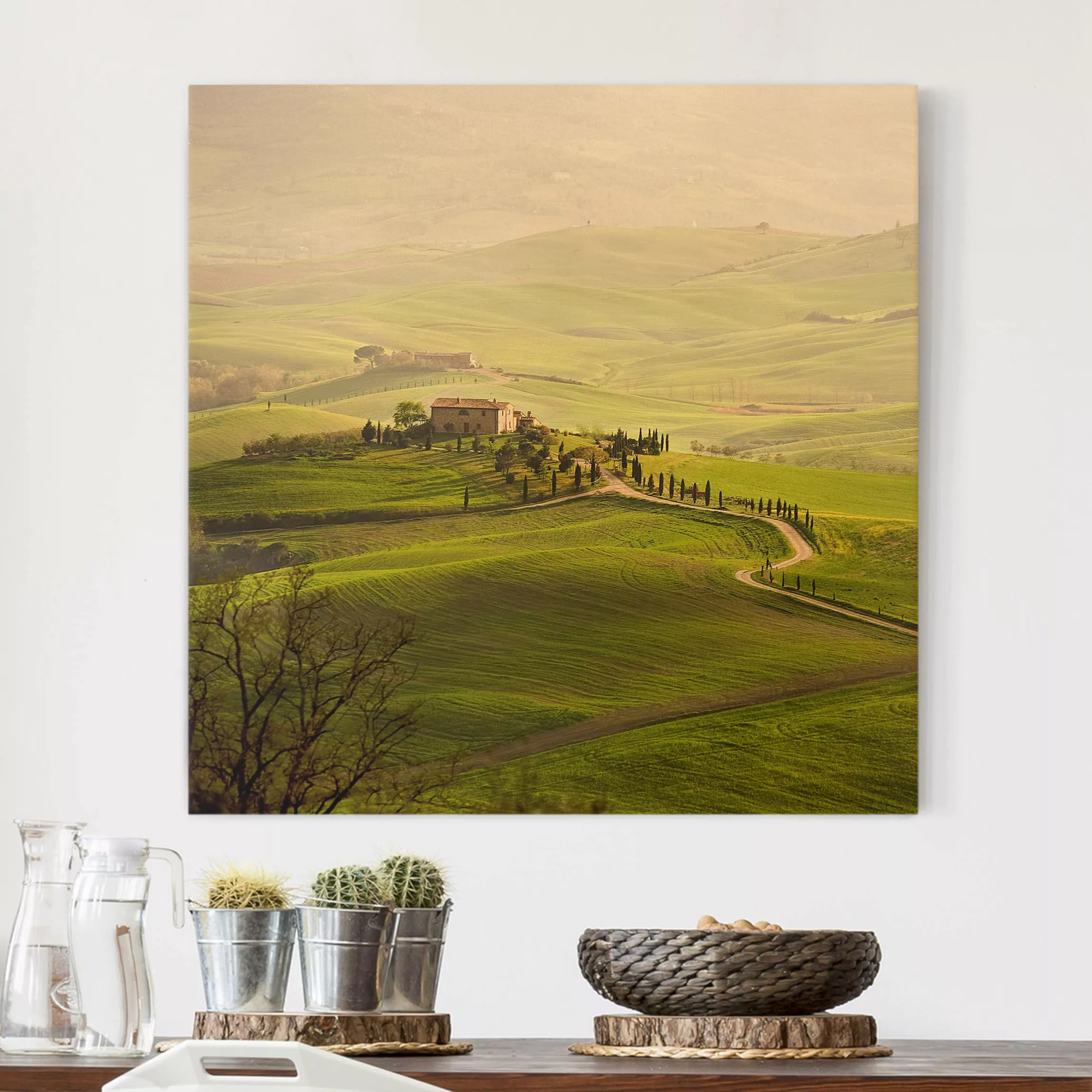 Leinwandbild Natur & Landschaft - Quadrat Chianti Toskana günstig online kaufen