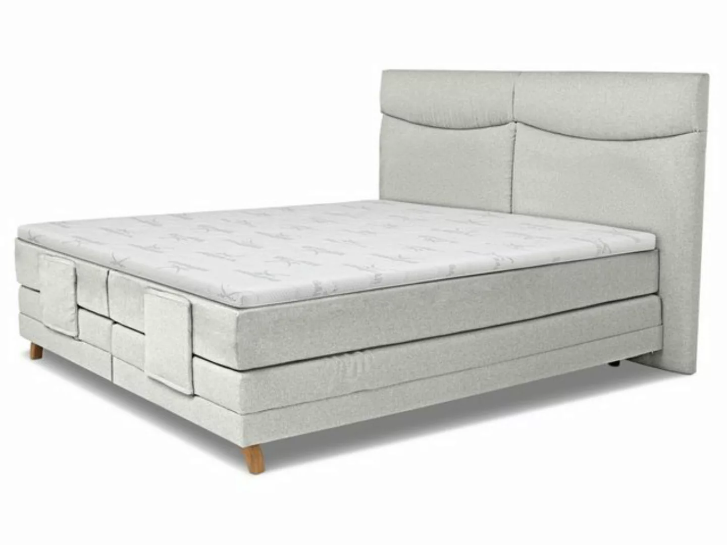 SANSIBAR Living Boxspringbett Boxspringbett SANSIBAR LANGEOOG hellgrau Box- günstig online kaufen