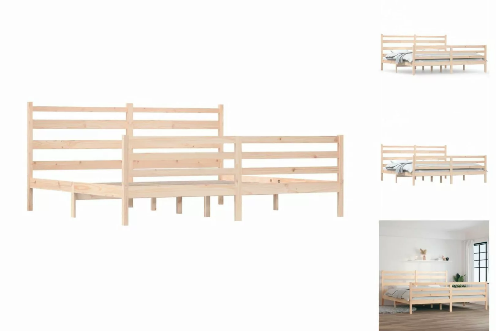 vidaXL Bettgestell Massivholzbett Kiefer 200x200 cm Bett Bettgestell Doppel günstig online kaufen