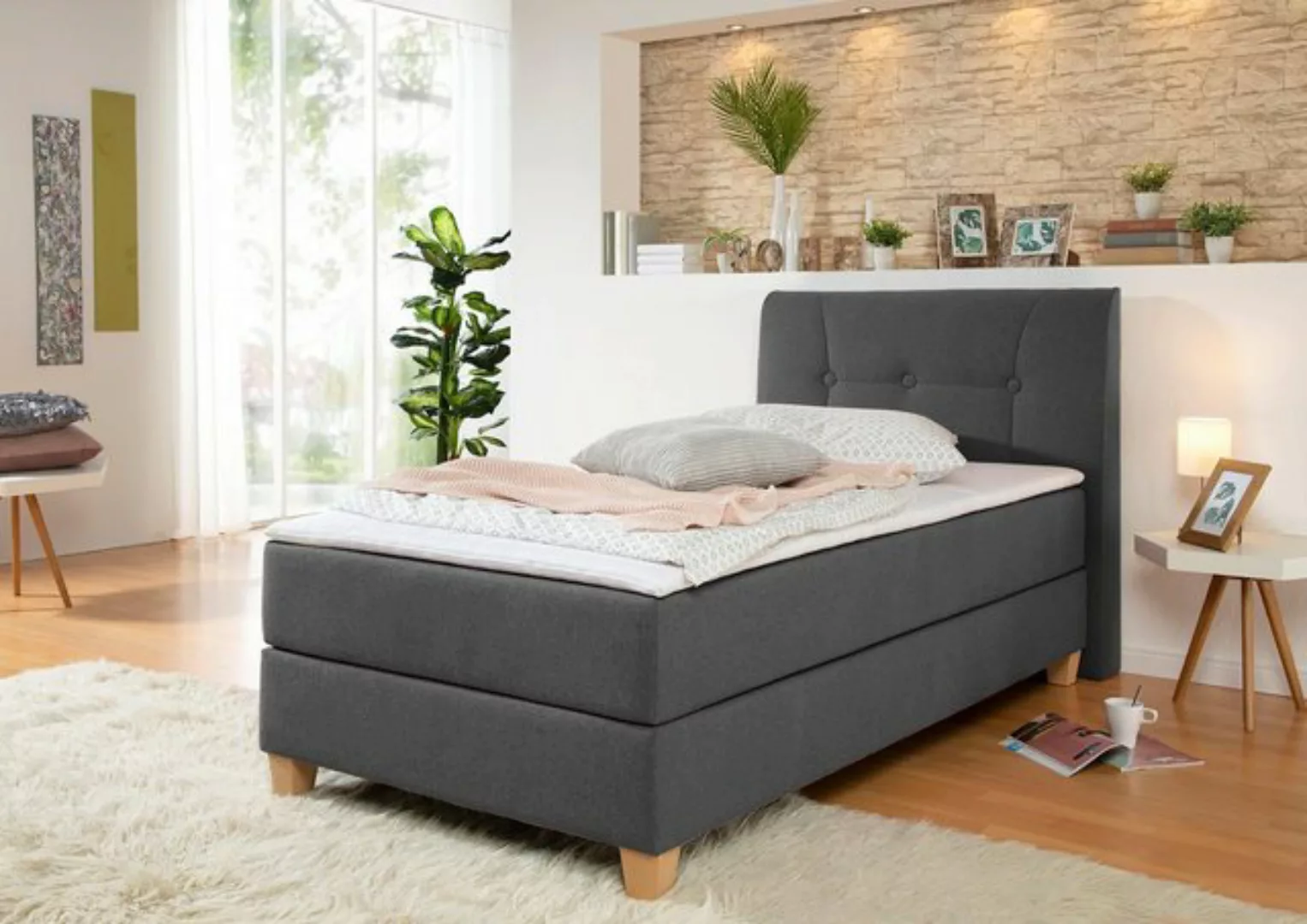 Home affaire Boxspringbett "Calloway", inkl. Topper, XXL-Ausführung, in 4 F günstig online kaufen