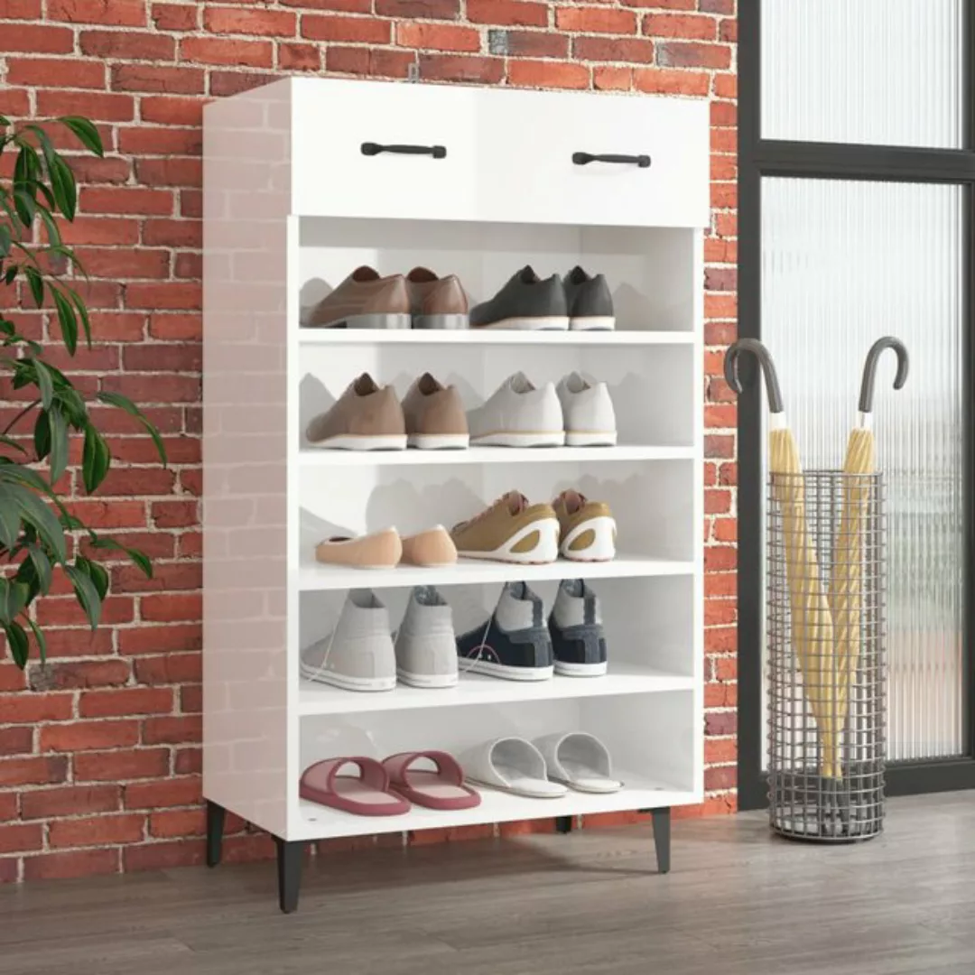 vidaXL Schuhschrank Schuhschrank Hochglanz-Weiß 60x35x105 cm Spanplatte günstig online kaufen