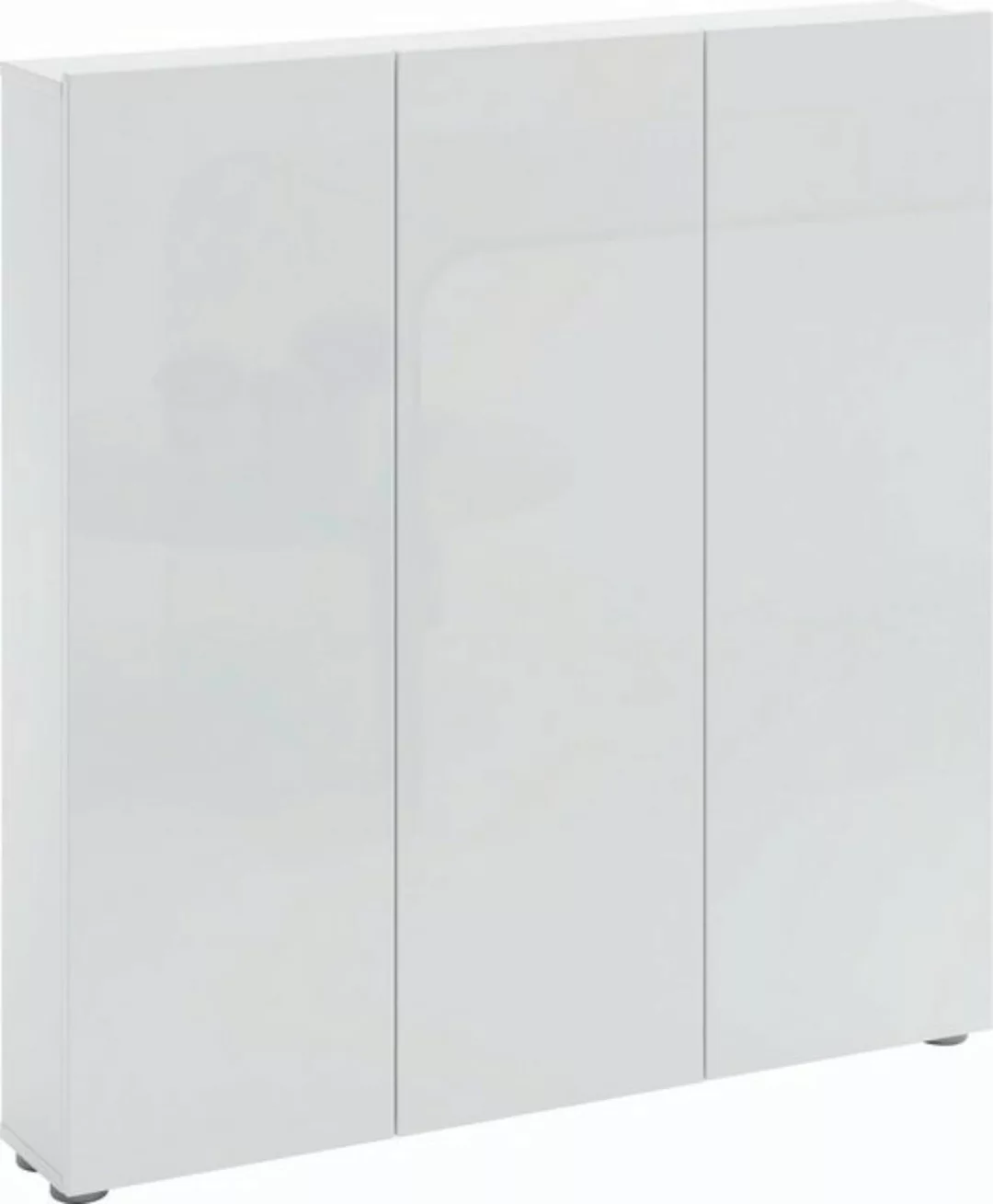 möbelando Schuhschrank SPAZIO (BxHxT: 110,2x115x18,6 cm) in weiß mit 3 Türe günstig online kaufen