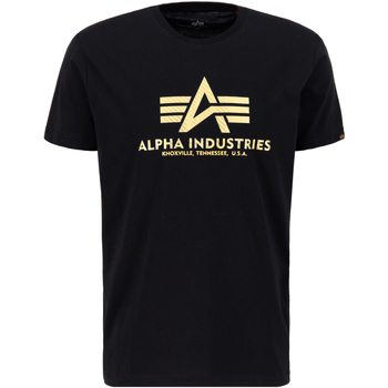 Alpha Industries  T-Shirts & Poloshirts Basic T-Shirt BL Carbon - black/gol günstig online kaufen