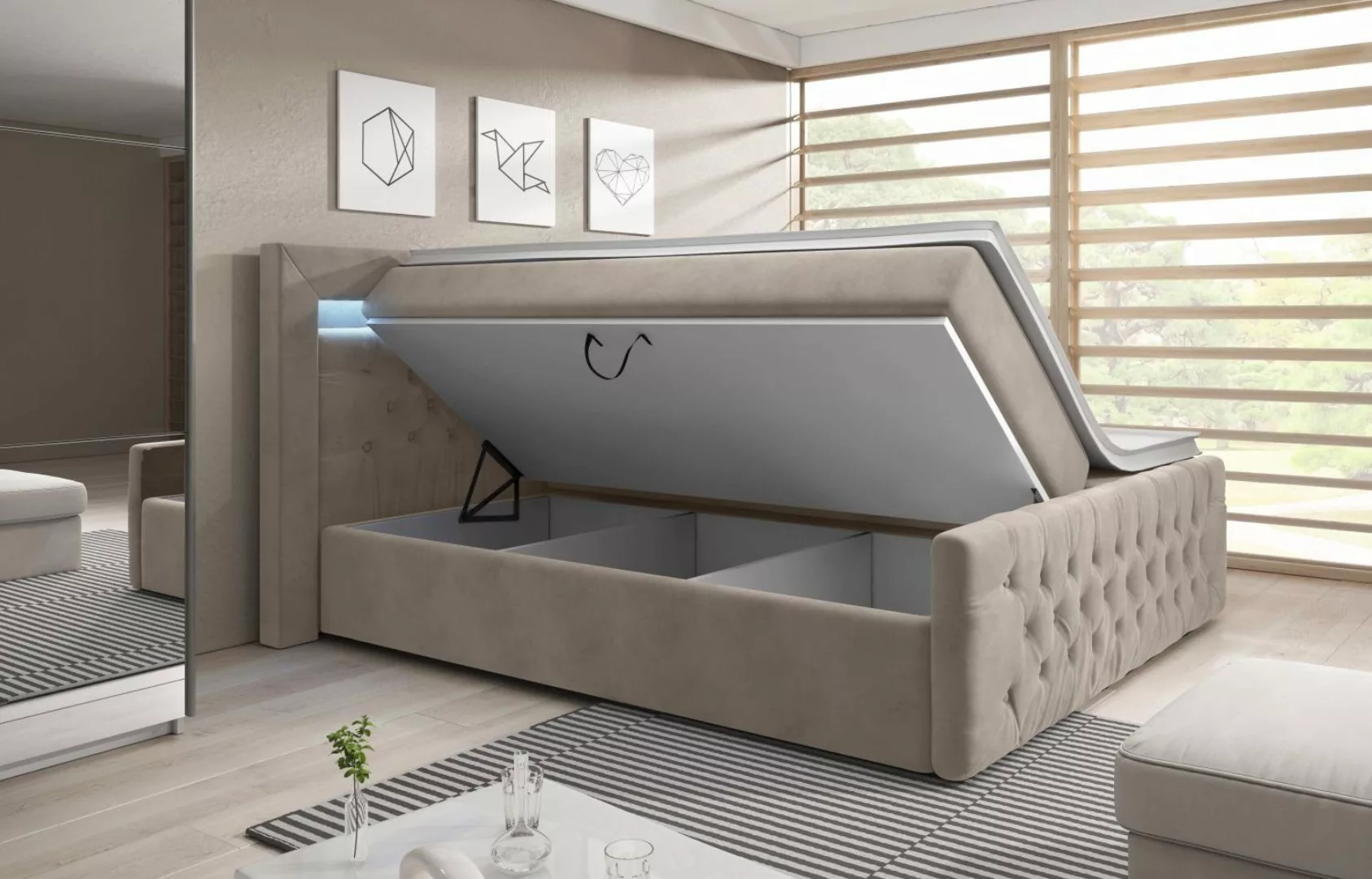 Lukas Möbel Boxspringbett Chesterfield Boxspringbett Venezia günstig online kaufen