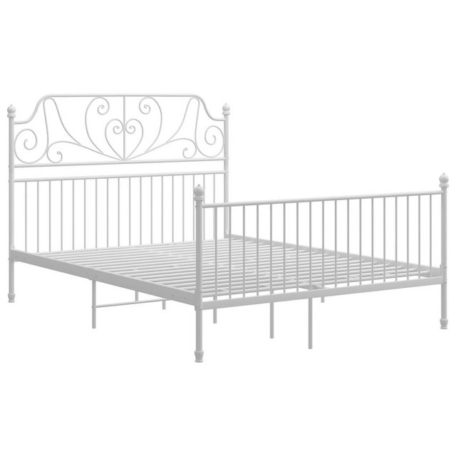 vidaXL Bettgestell Bettgestell Weiß Metall 160x200 cm Bett Bettrahmen Bettg günstig online kaufen