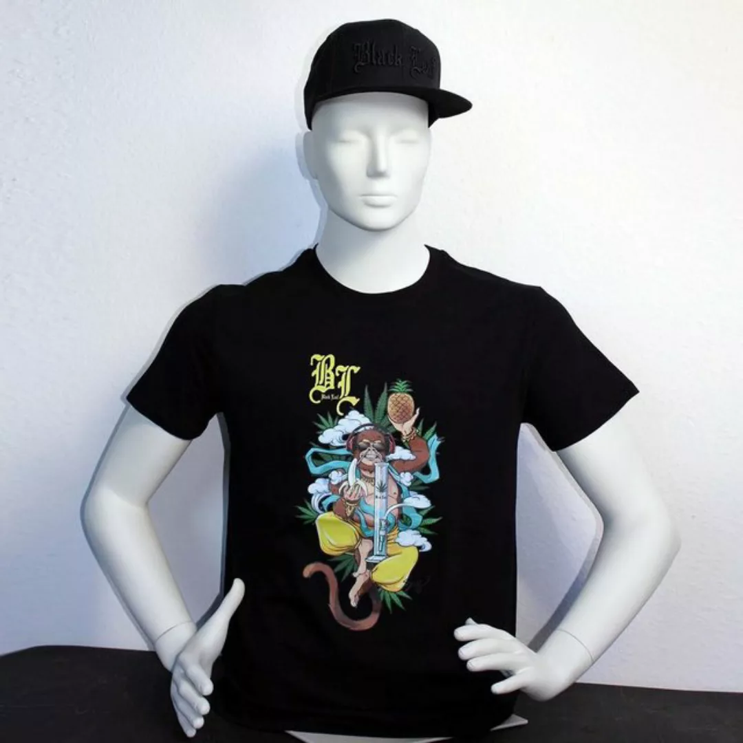 Black Leaf Print-Shirt T-Shirt HANUMAN Original Black Leaf® Logo, 100% Baum günstig online kaufen