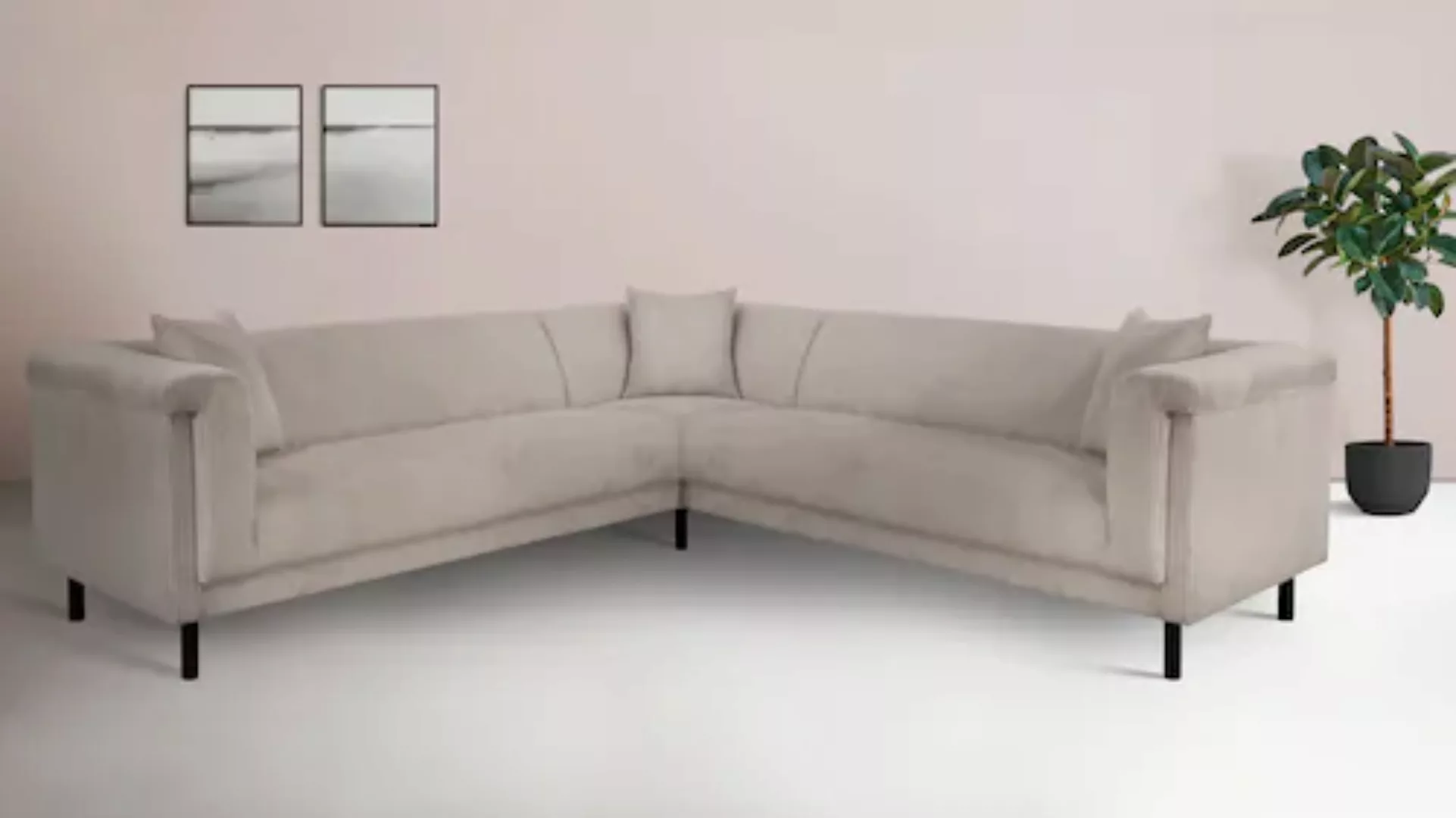 INOSIGN Ecksofa "AGNIA L-Form B/T/H: 244/244/71 cm", incl. Zierkissen, glei günstig online kaufen