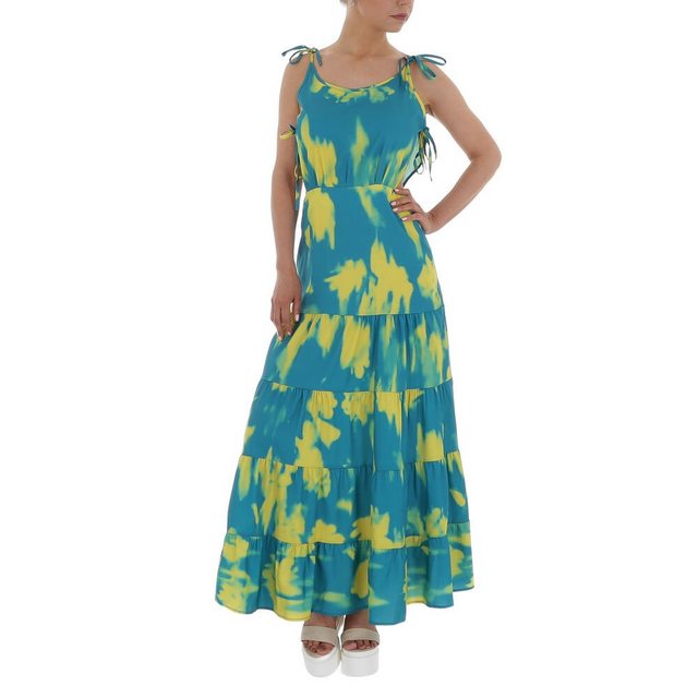 Ital-Design Sommerkleid Damen Freizeit Stufenkleid Volants Batik Maxikleid günstig online kaufen