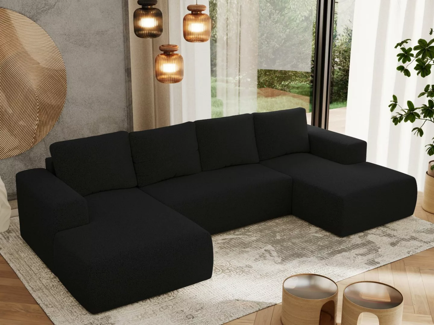 MKS MÖBEL Ecksofa TRENTINO U, Set, Lose Kissen, Couch U-form, Schlaffunktio günstig online kaufen