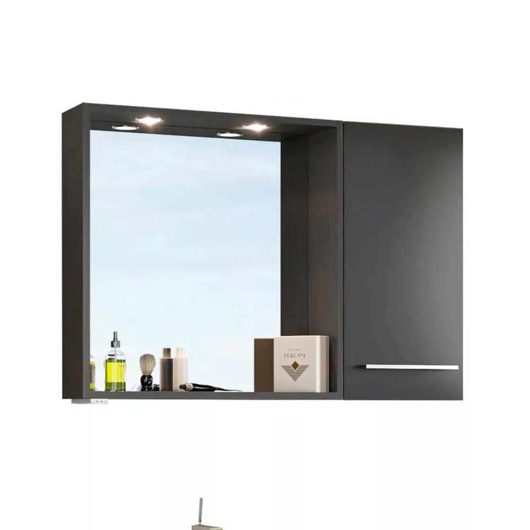 Design Badezimmer Set in dunkel Grau und Wildeiche Dekor Made in Germany (d günstig online kaufen