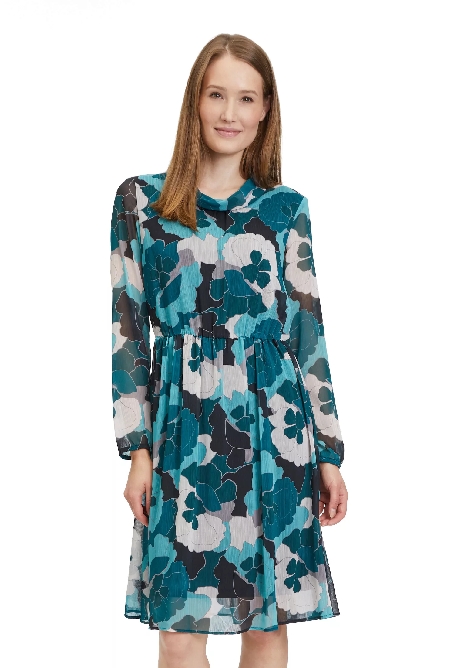 Betty&Co Chiffonkleid Betty & Co Chiffonkleid langarm Druck günstig online kaufen