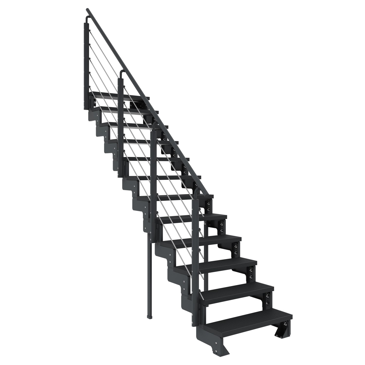 Dolle Außentreppe Gardentop Anthrazit 13 Stufen 80 cm Anthrazit inkl. Gelän günstig online kaufen