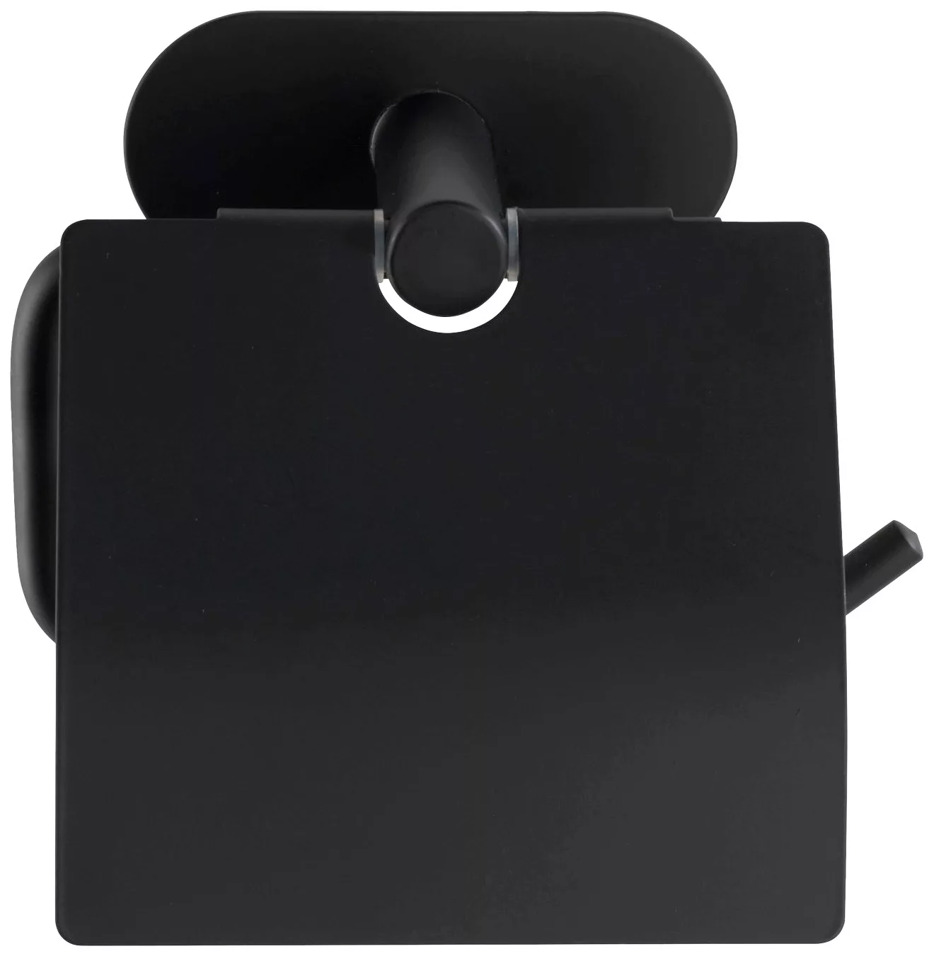 WENKO Turbo-Loc® Edelstahl Toilettenpapierhalter mit Deckel Orea Black Matt günstig online kaufen