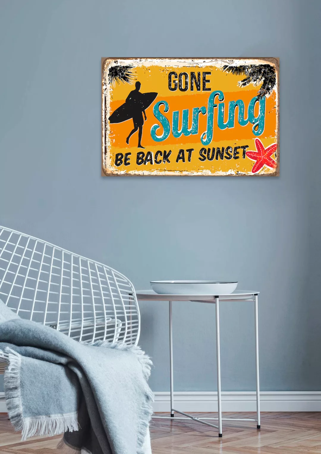 queence Metallbild "Sunset Surfing", (1 St.), Stahlschilder günstig online kaufen