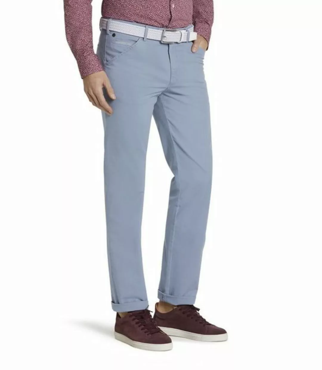 MEYER 5-Pocket-Jeans MEYER CHICAGO Chino stripes structured light blue 1-50 günstig online kaufen