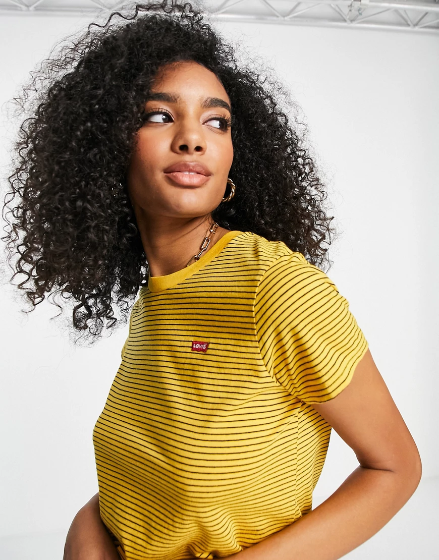 Levi´s ® Perfect Kurzarm T-shirt XS Bumble Bee Stripe Old Gold günstig online kaufen
