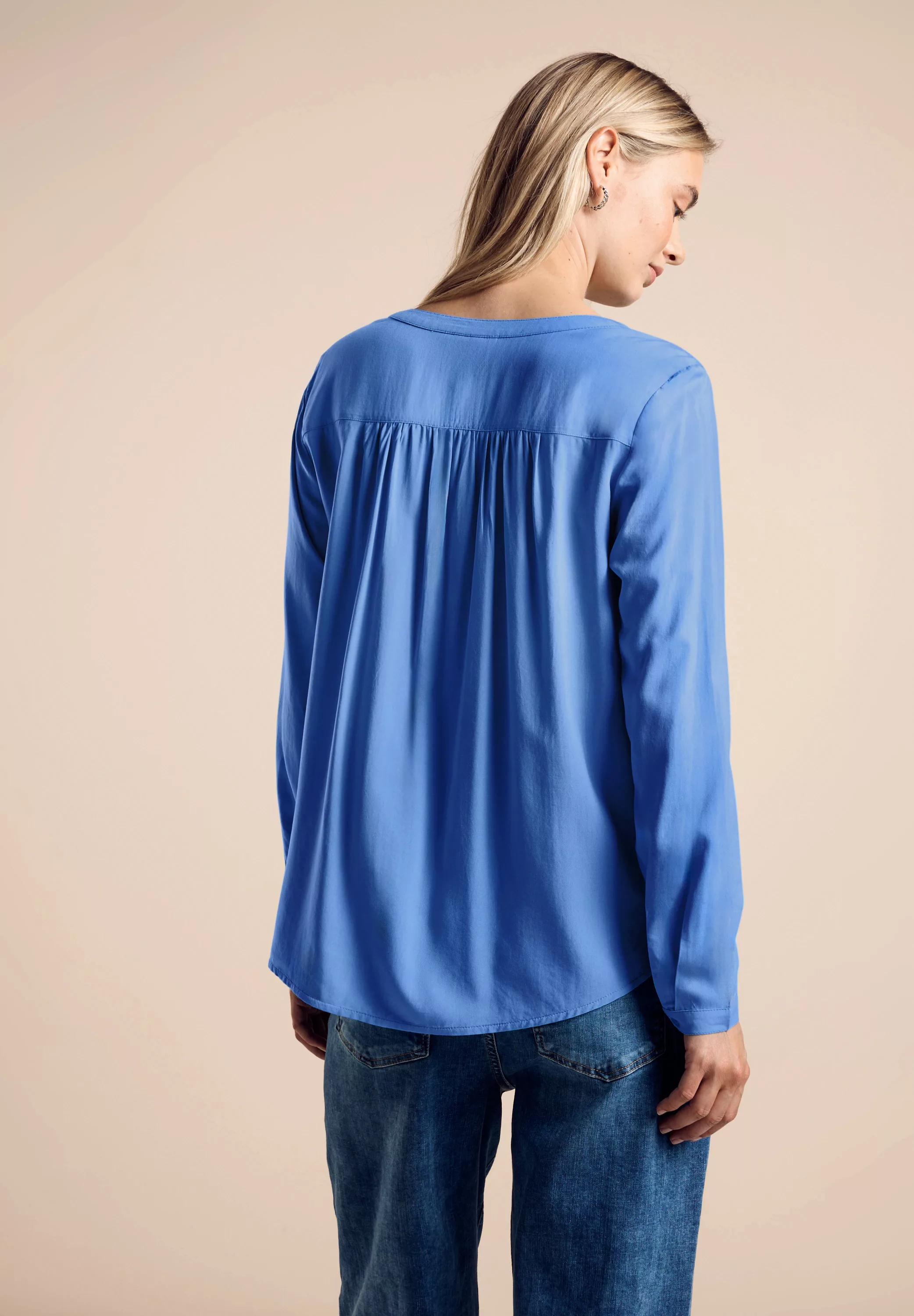 STREET ONE Klassische Bluse Street One Uni Basic Bluse in Marina Blue (1-tl günstig online kaufen