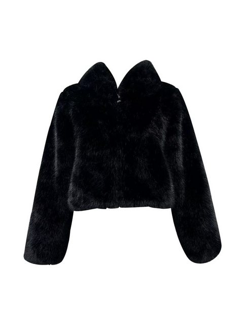 GINI LONDON Outdoorjacke Gini Zip Front Cropped Faux Fur Gini Boucle-Wollja günstig online kaufen