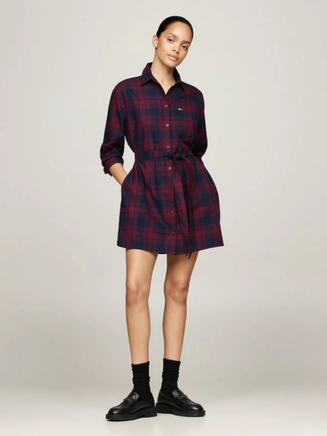 Tommy Jeans Curve Hemdblusenkleid "TJW CHECK SHIRT DRESS EXT", in Großen Gr günstig online kaufen