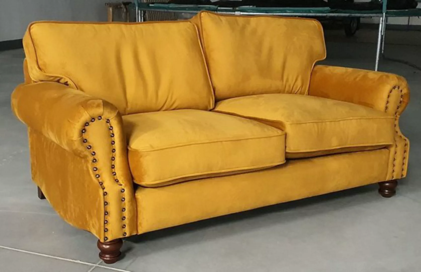 Casa Padrino Chesterfield-Sofa Casa Padrino Luxus Wohnzimmer Samt Sofa Gelb günstig online kaufen