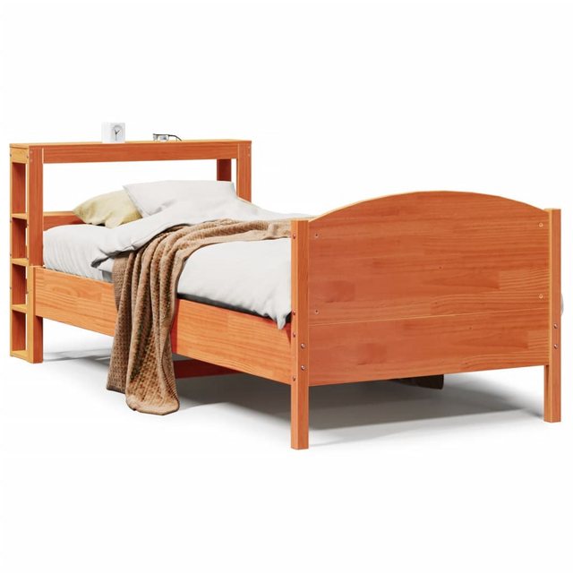 vidaXL Bett, Massivholzbett ohne Matratze Wachsbraun 90x200 Kiefernholz günstig online kaufen