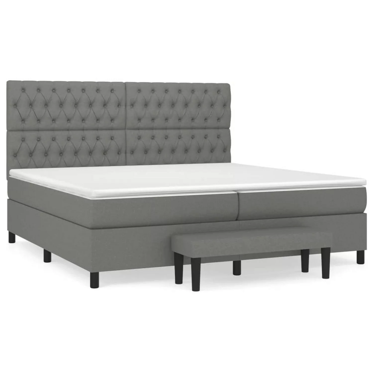 vidaXL Boxspringbett Boxspringbett mit Matratze Dunkelgrau 200x200 cm Stoff günstig online kaufen