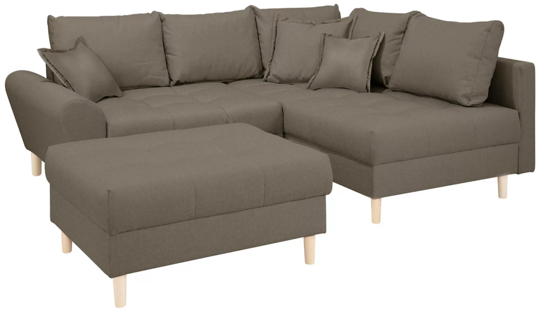 Home affaire Ecksofa "Rice L-Form inkl. Hocker", (Set, mit Hocker), mit Bon günstig online kaufen