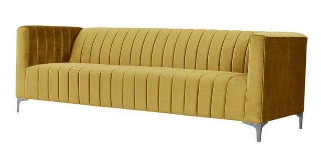 Xlmoebel Sofa Dreisitzer Sofa mit gelben Polstern aus Stoff für das Wohnzim günstig online kaufen