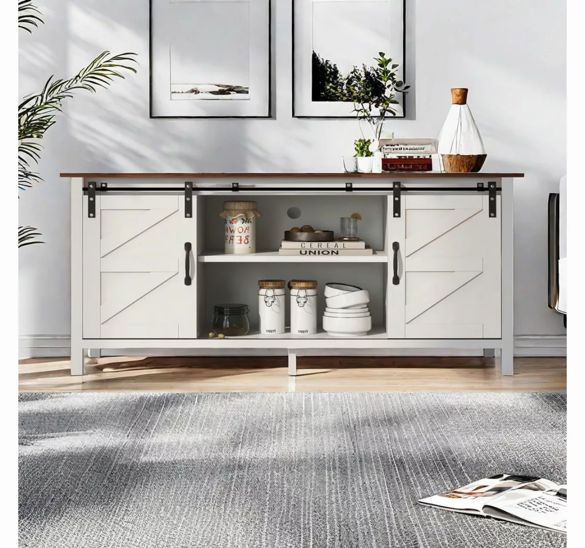 YNOFIT TV-Schrank TV-Schrank, Sideboard mit 2 Schiebetüren, 120*40*60,5 cm günstig online kaufen