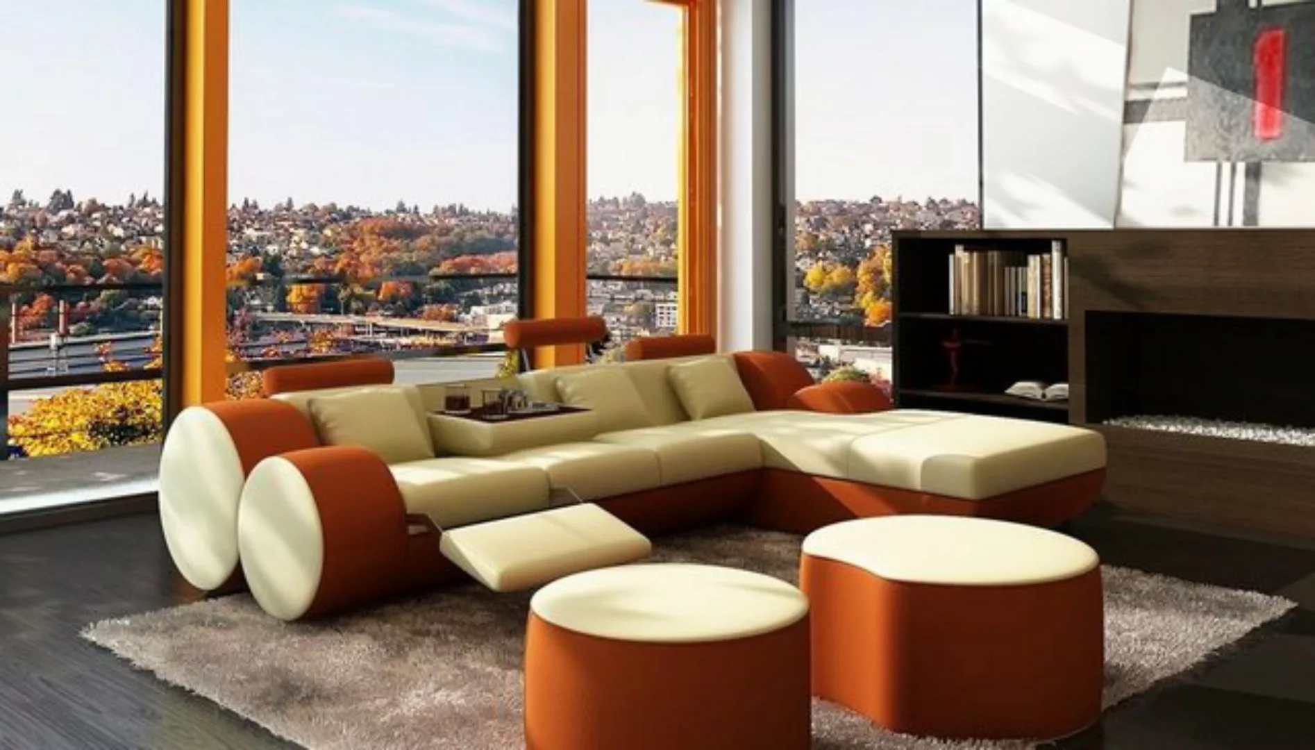 JVmoebel Ecksofa Ecksofa Sofa Leder Couch - Designer Couchgarnitur Sitz Pol günstig online kaufen