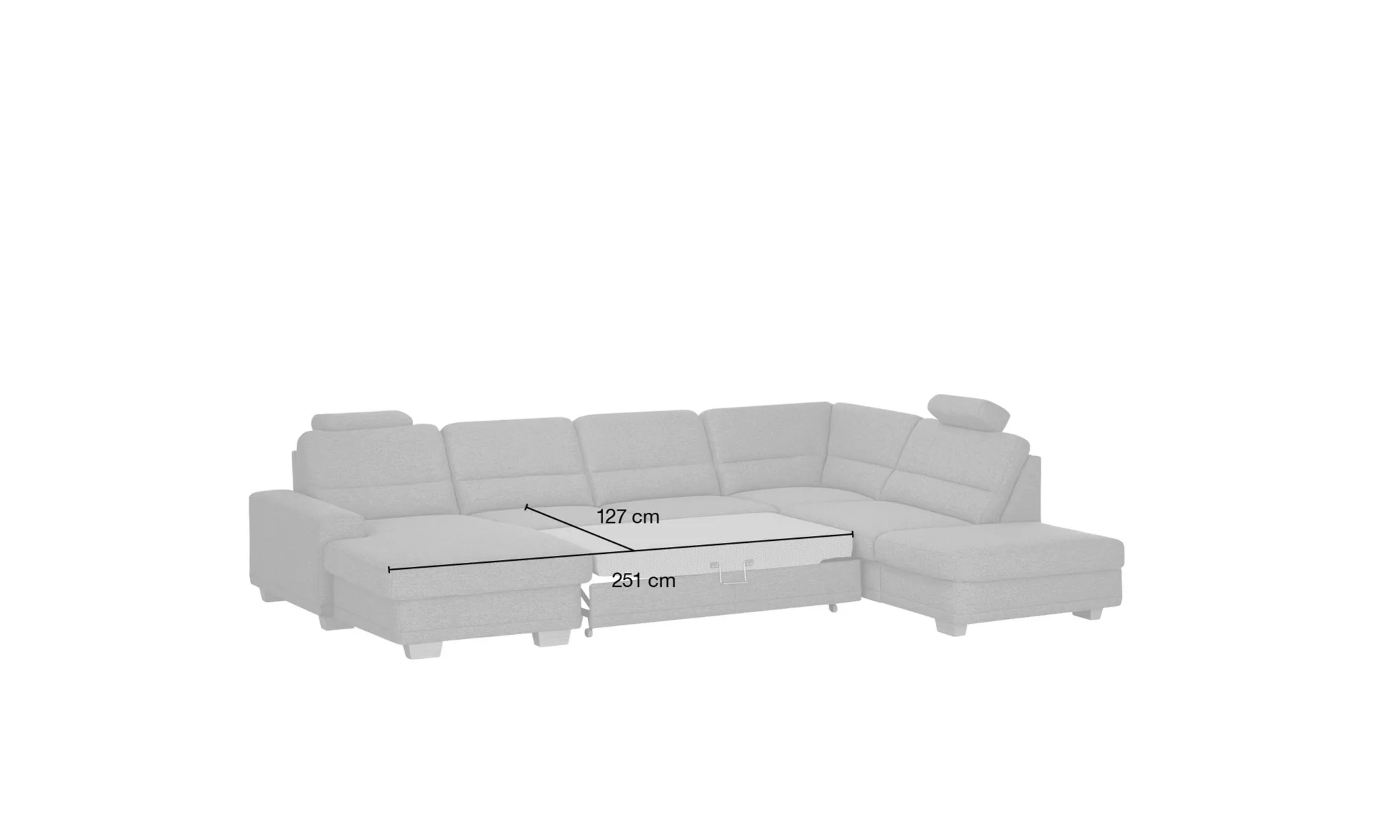 meinSofa Wohnlandschaft  Marc ¦ grau ¦ Maße (cm): B: 311 H: 85 T: 234 Polst günstig online kaufen