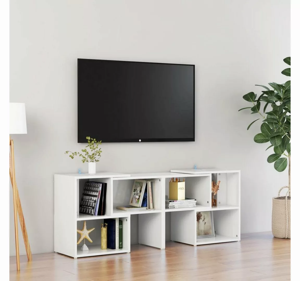 vidaXL TV-Schrank TV-Schrank Hochglanz-Weiß 104x30x52 cm Spanplatte Lowboar günstig online kaufen