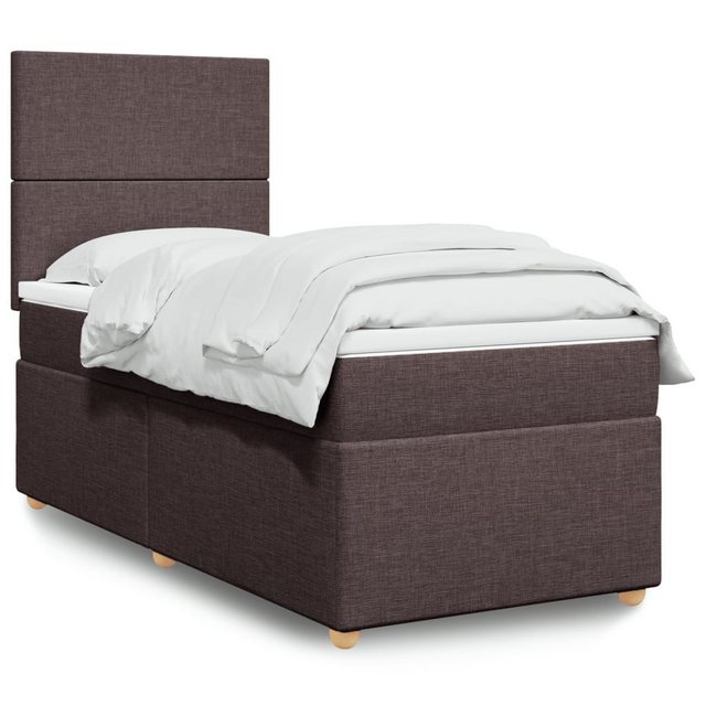 vidaXL Boxspringbett, Boxspringbett mit Matratze Dunkelbraun 100x200 cm Sto günstig online kaufen