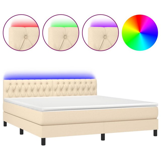 vidaXL Boxspringbett Bett Boxspringbett komplett mit Matratze & LED Stoff ( günstig online kaufen