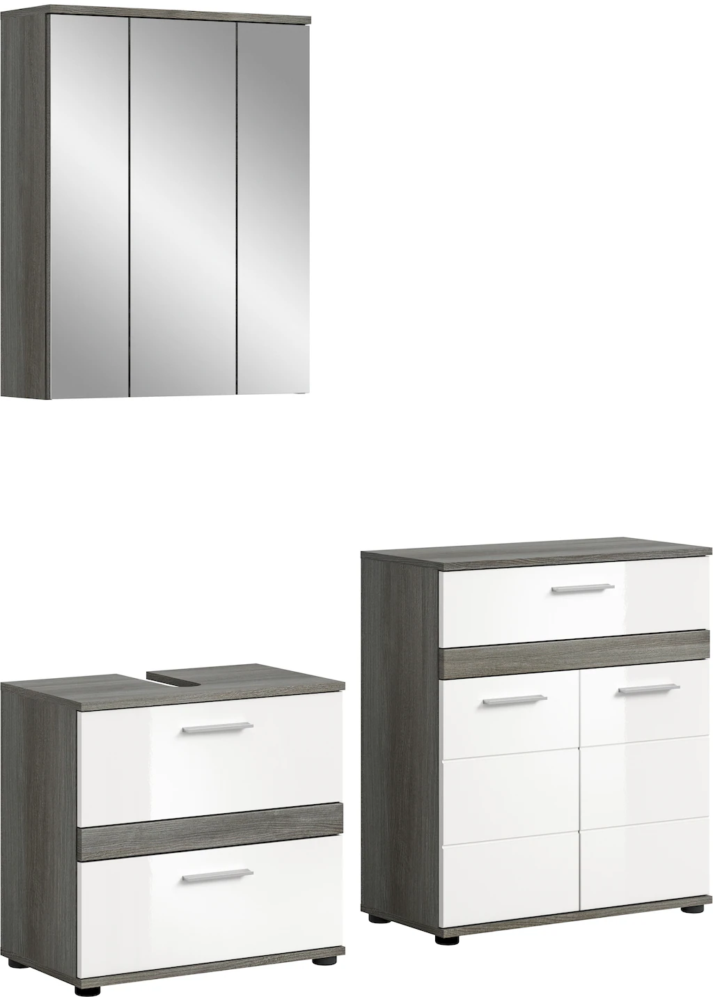 welltime Badmöbel-Set "LUCCA, 3-teilig, TOPSELLER, hochwertige MDF Front", günstig online kaufen