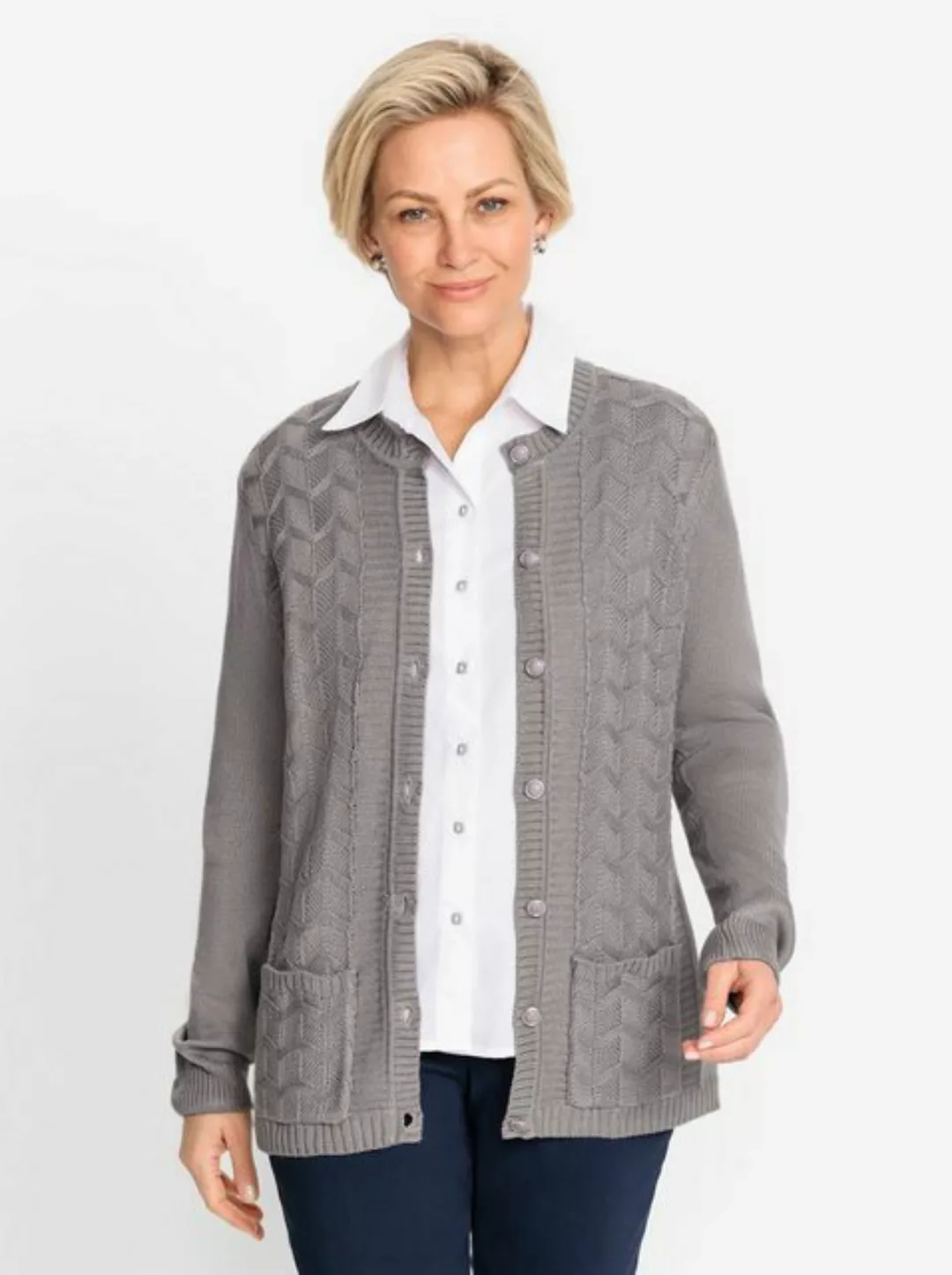 Classic Jacquardstrickjacke günstig online kaufen