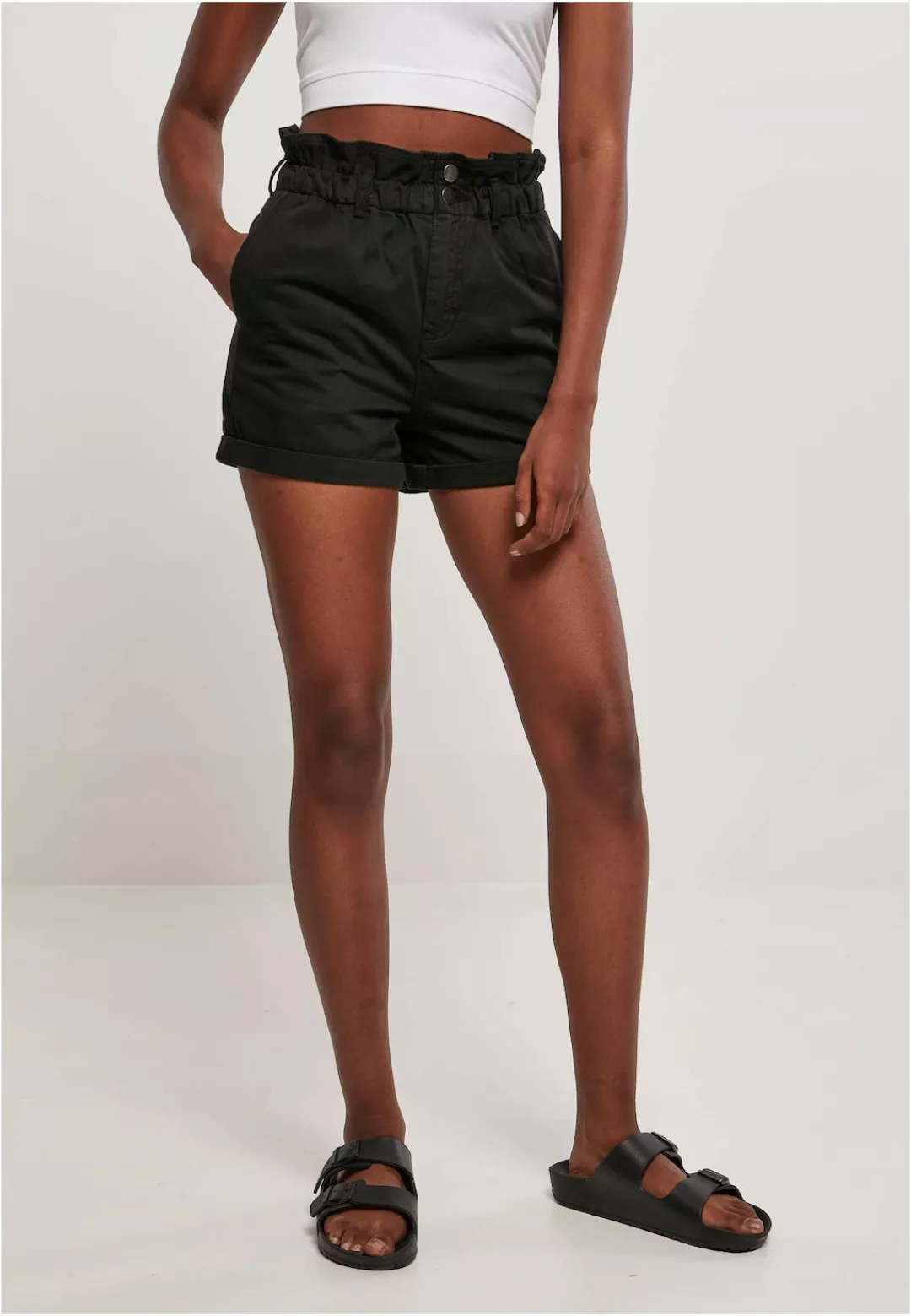 URBAN CLASSICS Stoffhose "Urban Classics Damen Ladies Paperbag Shorts", (1 günstig online kaufen