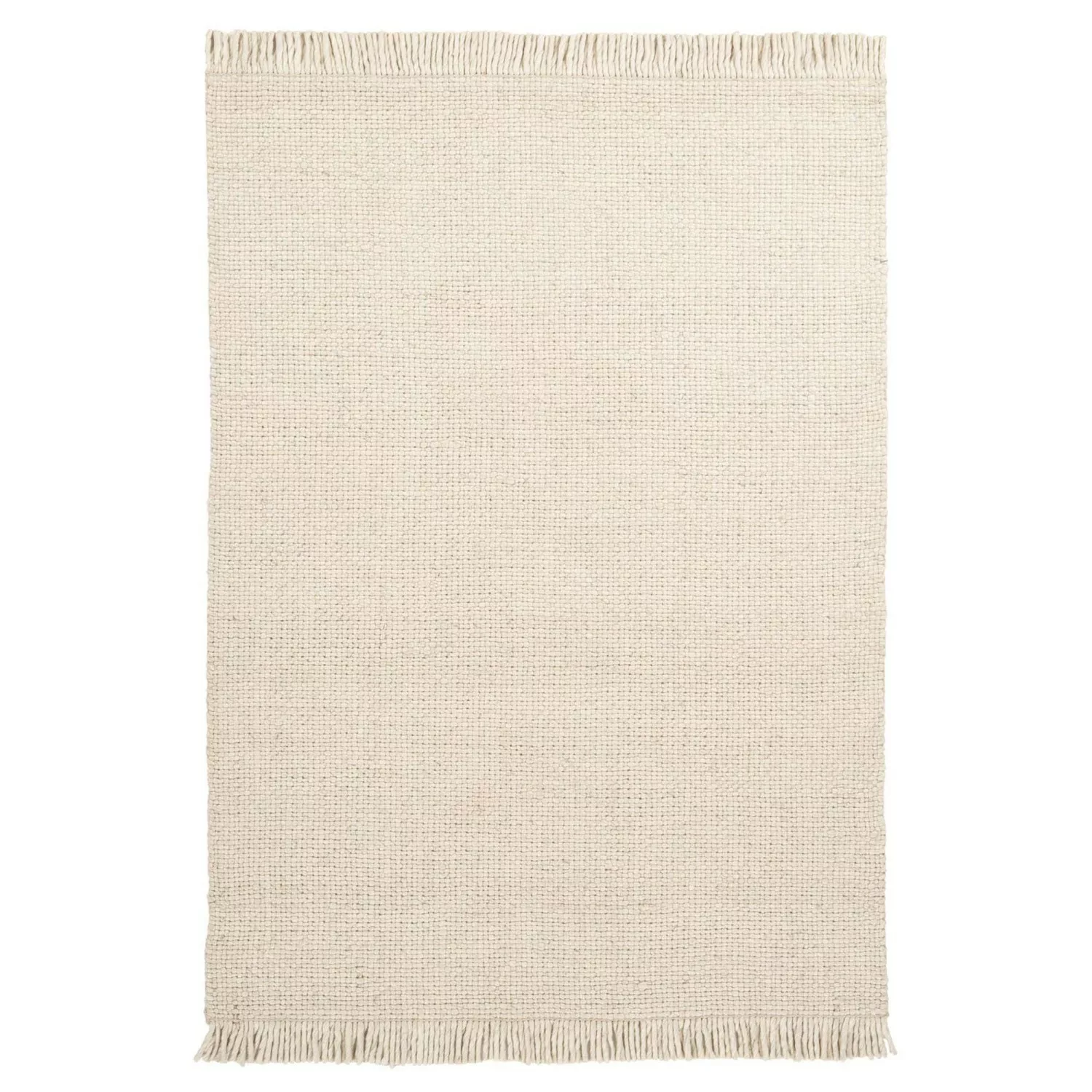 MeGusta Kurzflor Teppich Uni Modern Creme Wolle 200x290 cm Clara günstig online kaufen