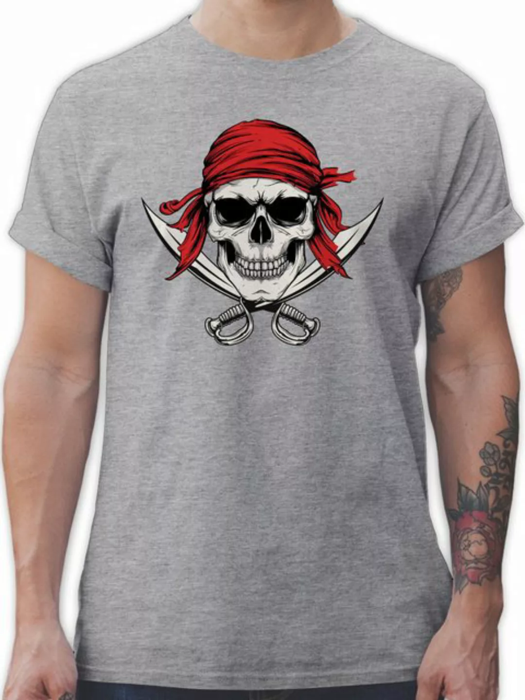 Shirtracer T-Shirt Böser Pirat, Piraten Totenkopf, Pirates, Seeräuber, Frei günstig online kaufen