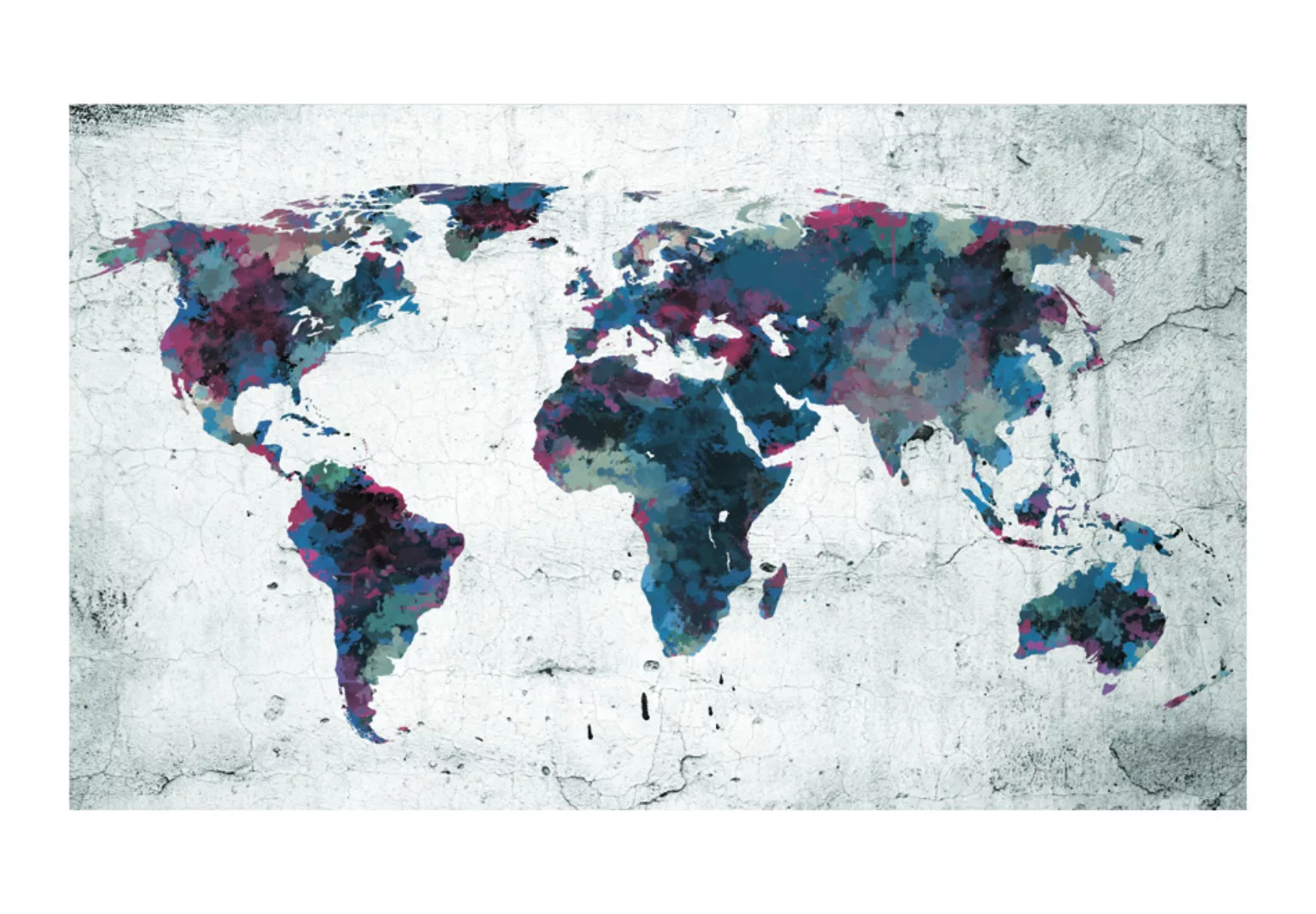 Fototapete - World Map On The Wall günstig online kaufen
