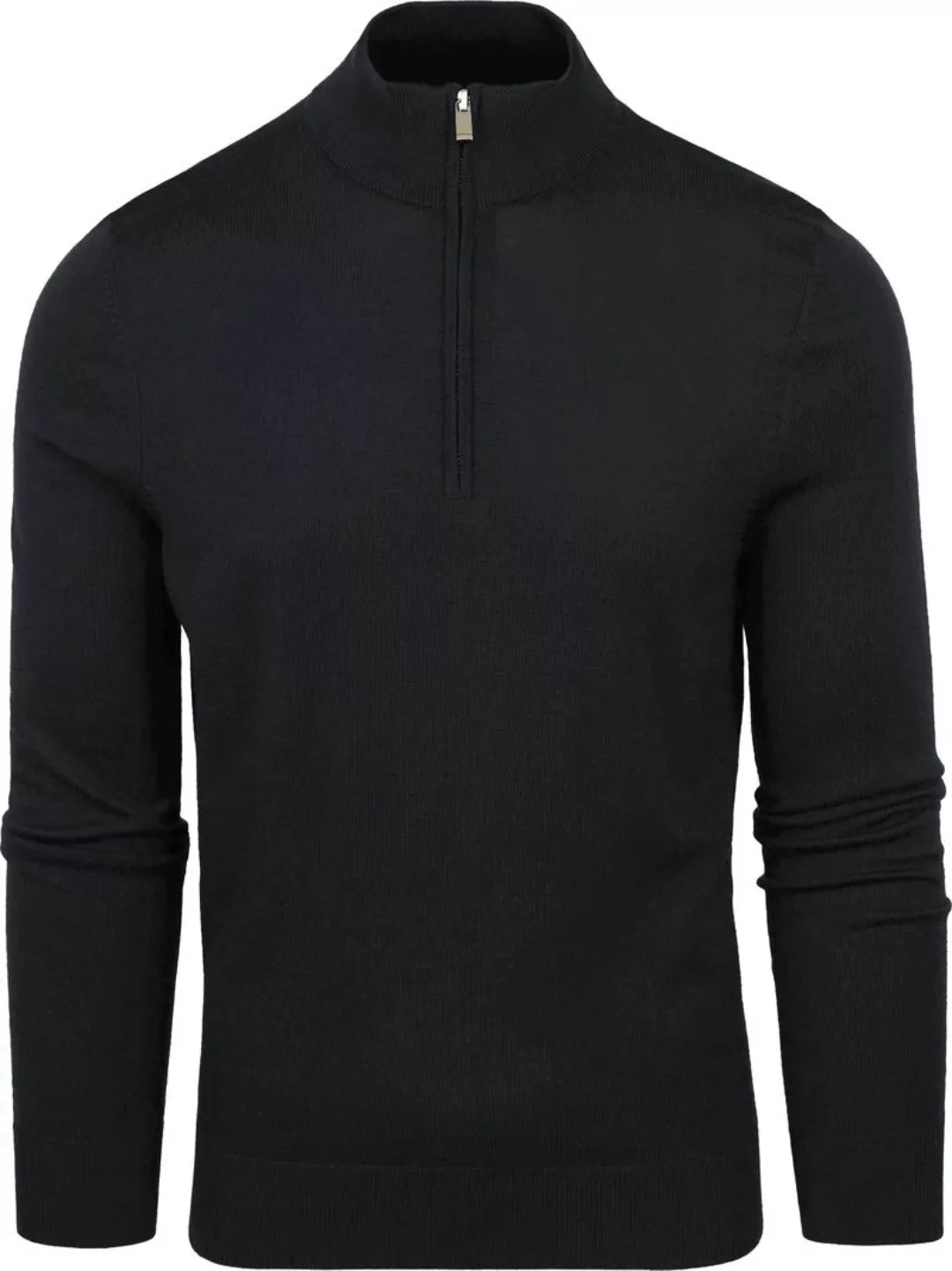 Suitable Merino Half Zip Pullover Schwarz - Größe XXL günstig online kaufen