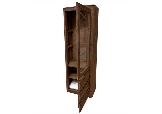 Massivmoebel24 Standvitrine (Vitrine Sheesham 70x40x202 smoked cherry gebei günstig online kaufen