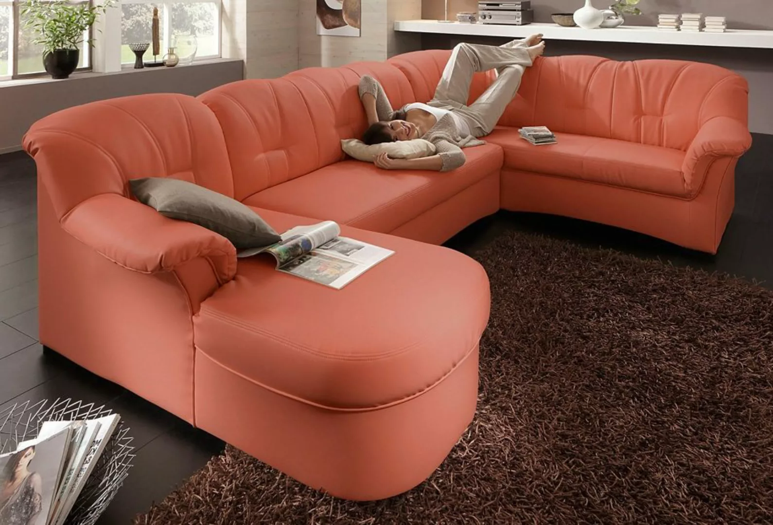 DOMO collection Wohnlandschaft "Papenburg, zeitlose Rückensteppung, elegant günstig online kaufen