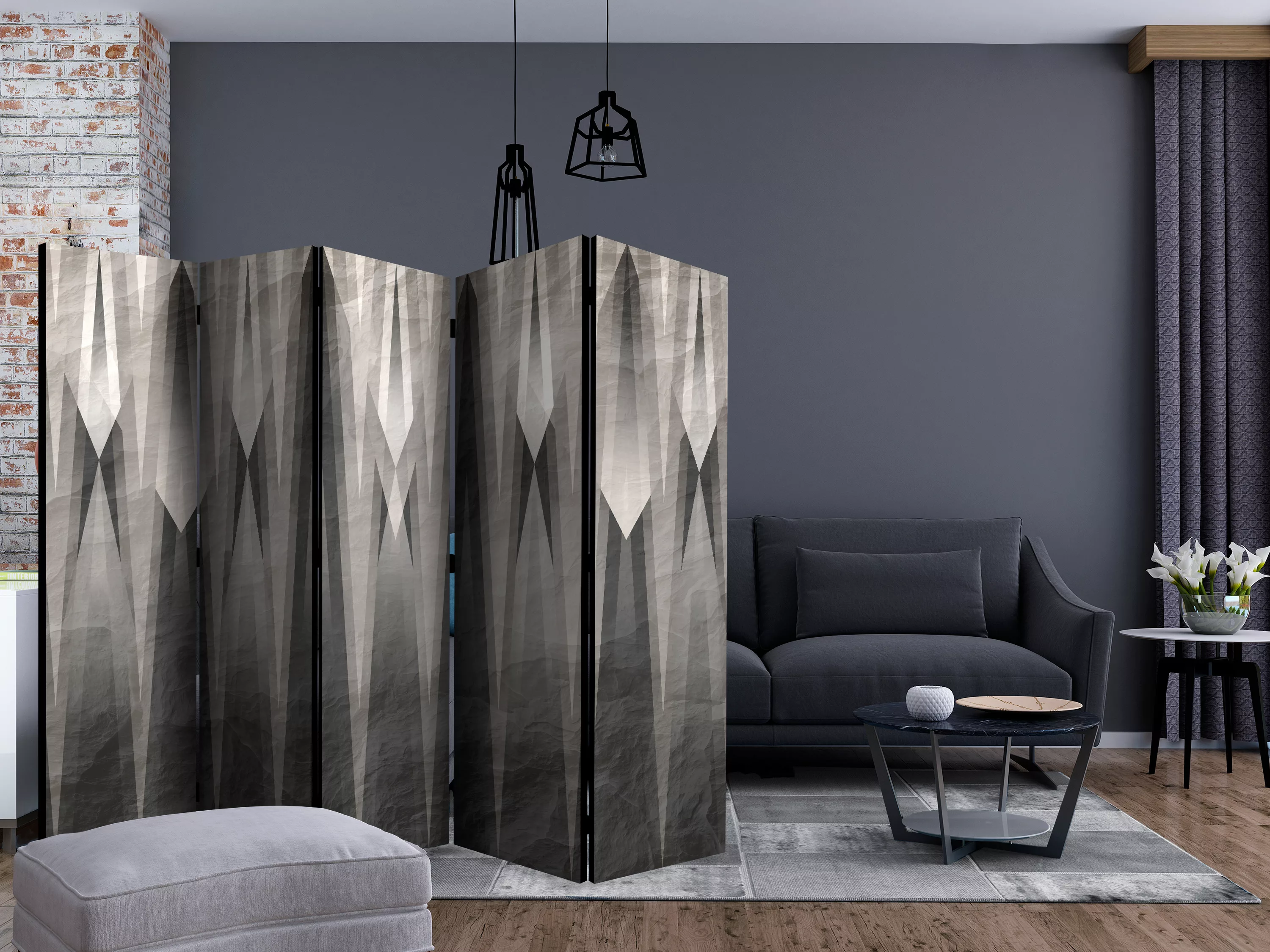 5-teiliges Paravent - Grey Citadel Ii [room Dividers] günstig online kaufen